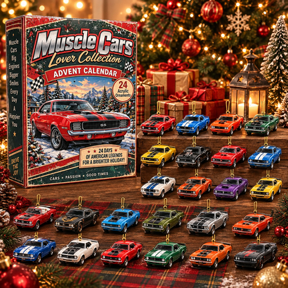 24 Days of Muscle Cars - 2026 Advent Calendar of 24 Acrylic Ornament