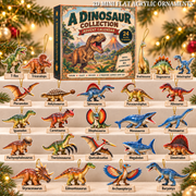 A Dinosaur Collection Advent Calendar 2026 - 24-Day Festive Countdown, Acrylic Charms Blind Box - Gift For Dinosaurs Lovers