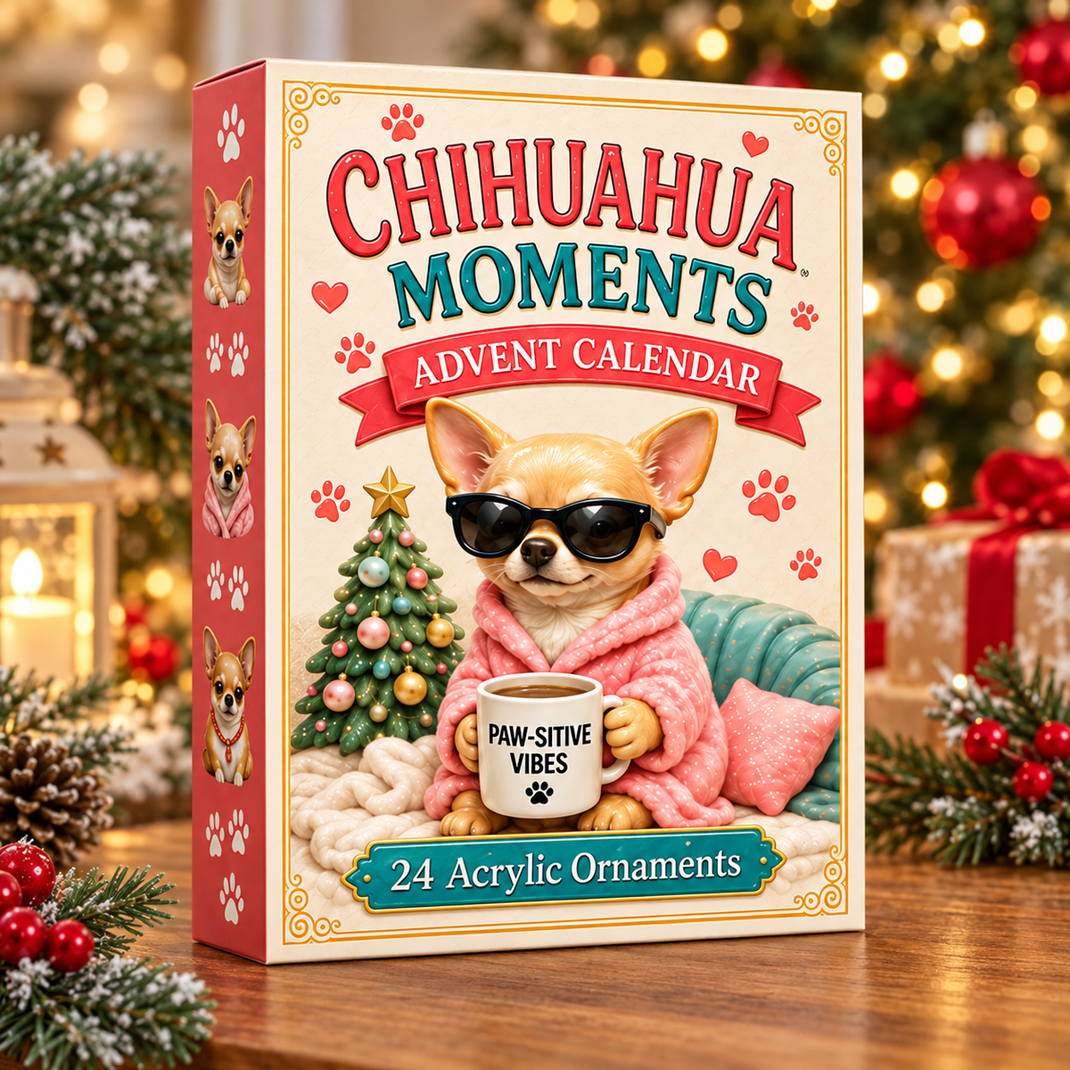 Chihuahua Meme Advent Calendar 2026 - 24-Day Festive Countdown, Acrylic Charms Blind Box - Gift For Chihuahua Lovers
