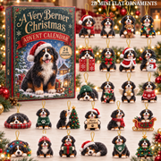 A Very Berner Christmas Advent Calendar 2026 - 24-Day Festive Countdown, Acrylic Charms Blind Box - Gift For Bernese Mountain Dog Lovers