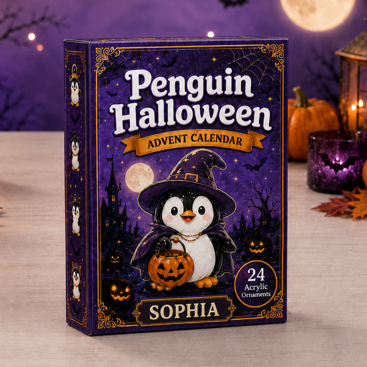 Penguin Halloween Advent Calendar 2026 - 24-Day Festive Countdown, Acrylic Charms Blind Box - Gift For Penguin Lovers