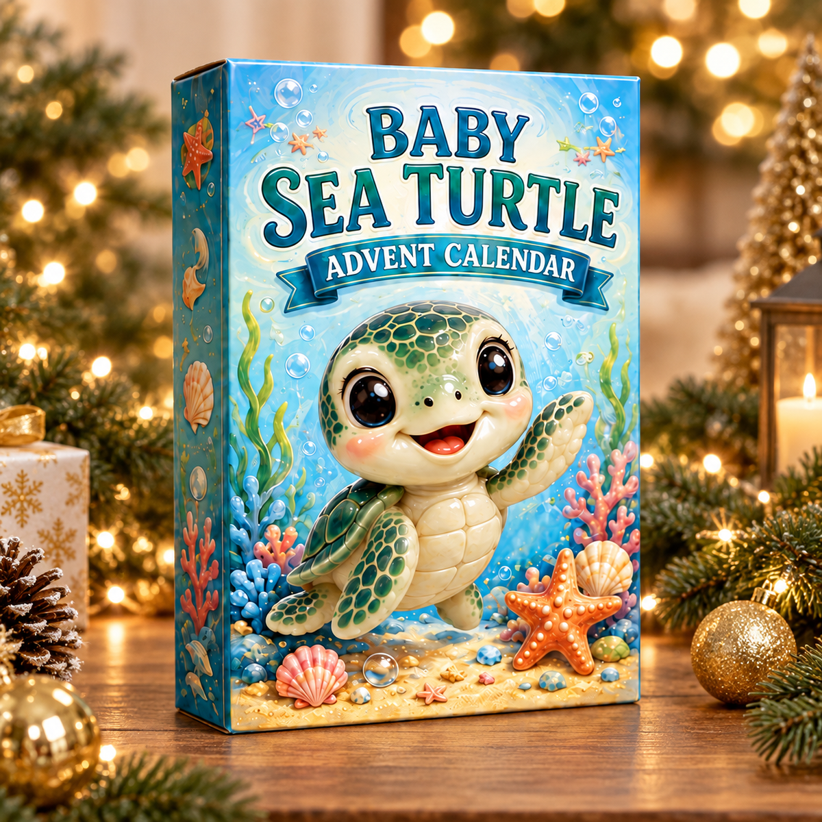 Baby Sea Turtle Advent Calendar 2026 - 24-Day Festive Countdown, Acrylic Charms Blind Box - Gift For Sea Turtle Lovers