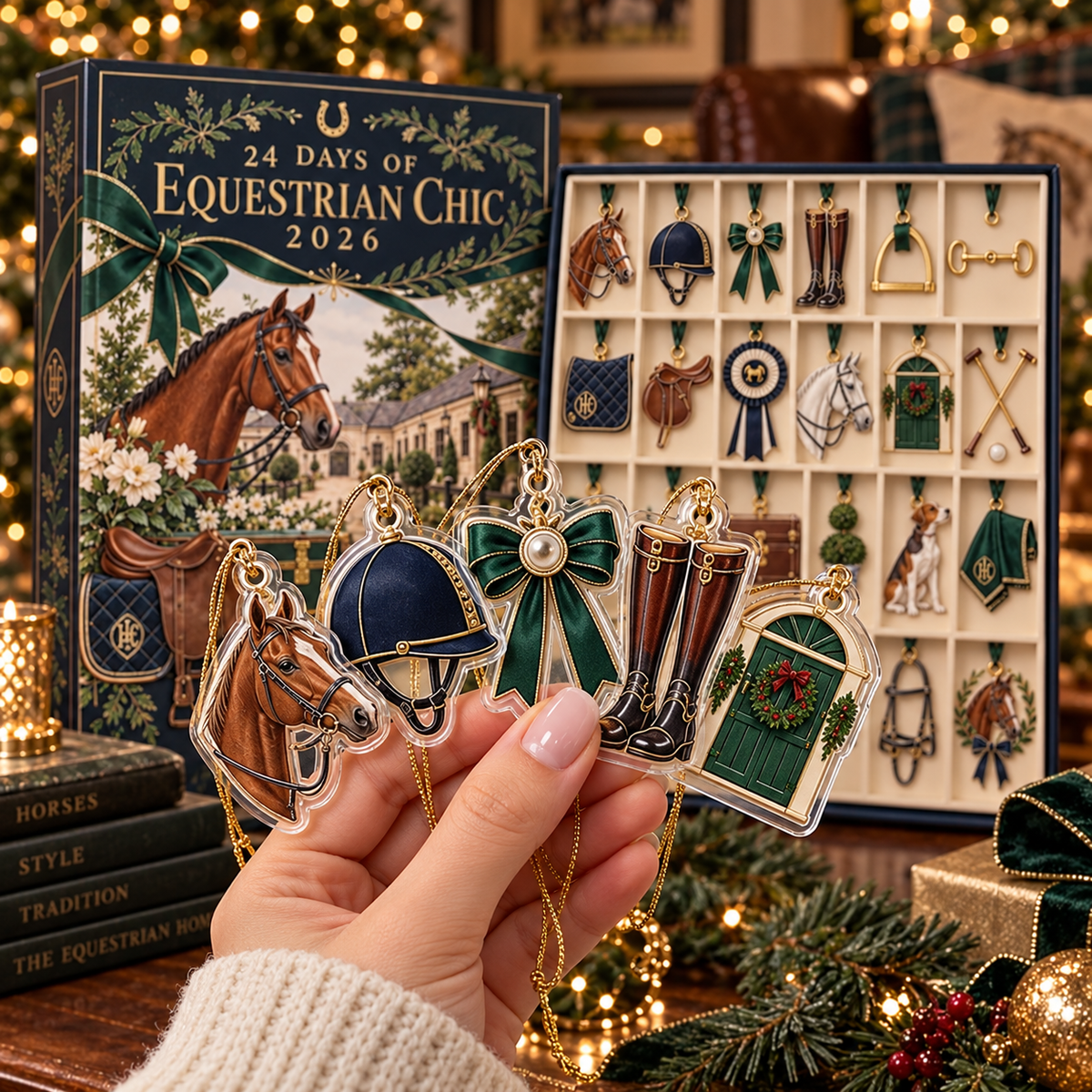 Equestrian Advent Calendar 2026, 24 Day Horse Xmas Countdown, Horse Riding Ornaments, Equestrian Gift for Horse Lover, Rider Holiday Decor