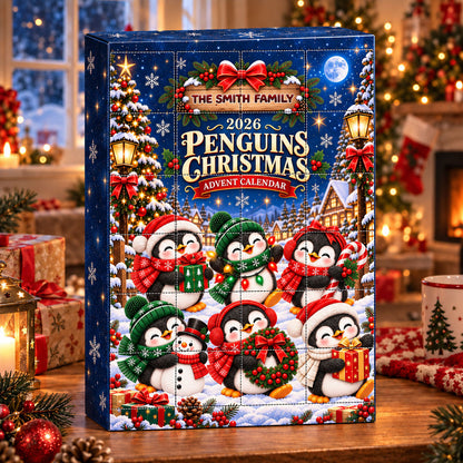 Penguins Advent Calendar 2026 - 24 Day Spirits Countdown, Acrylic Charms Blind Box - Gift For Family