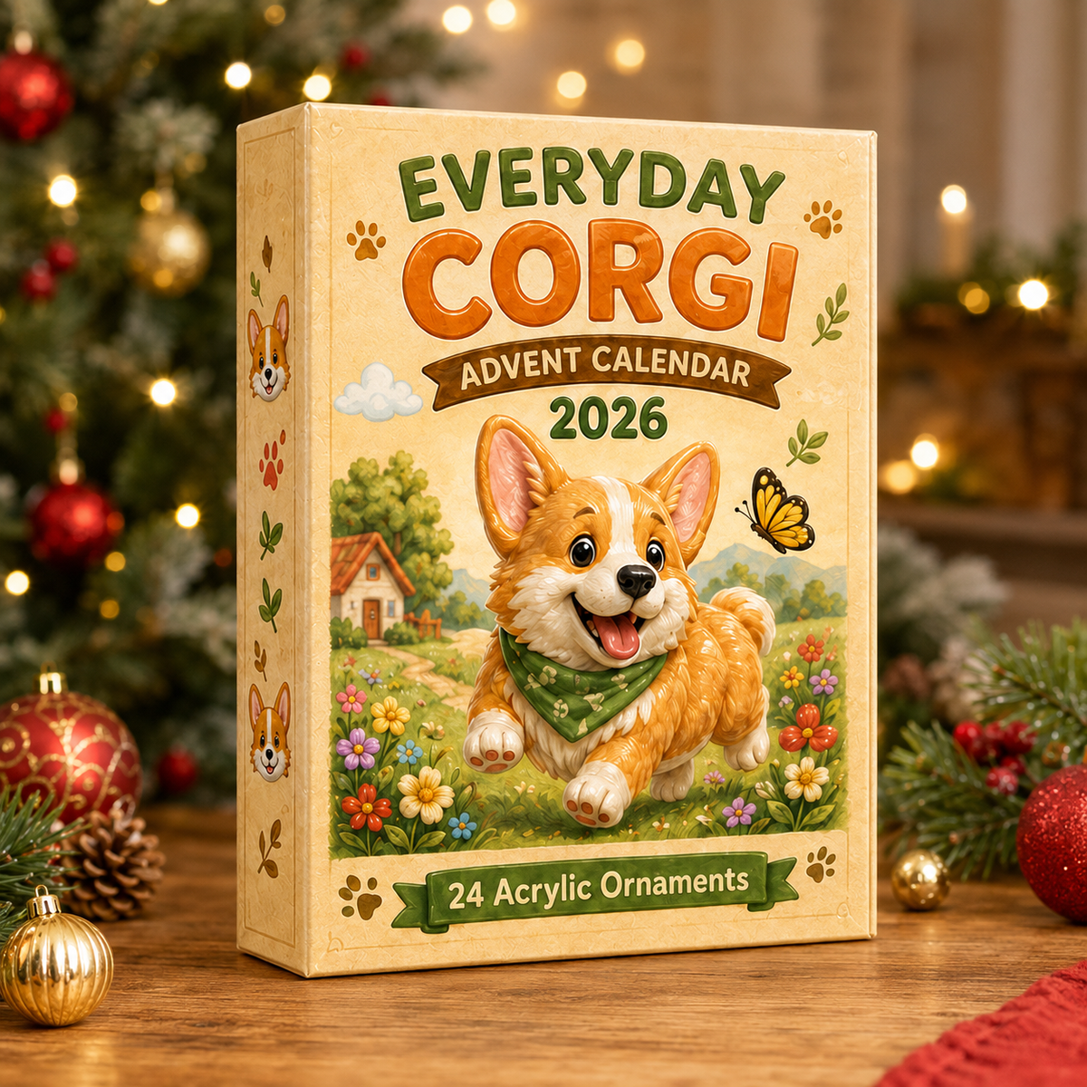 Everyday Corgi Advent Calendar 2026 - 24-Day Festive Countdown, Acrylic Charms Blind Box - Gift For Corgi Lovers