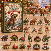 Christmas Dinosaur Advent Calendar 2026 - 24-Day Festive Countdown, Acrylic Charms Blind Box - Gift For Dinosaur Lovers