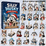 Silly Husky Advent Calendar 2026 - 24-Day Festive Countdown, Acrylic Charms Blind Box - Gift For Husky Lovers