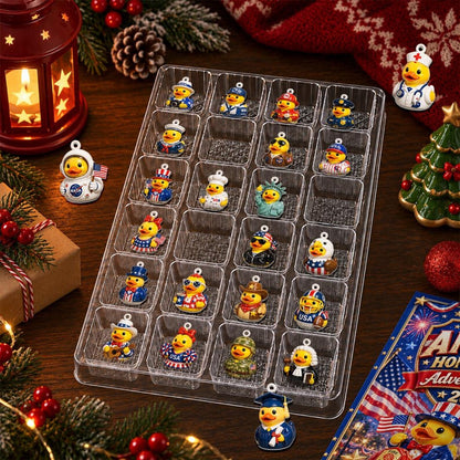 America Honor Ducks Advent Calendar, 24 Acrylic Charms, 2026 Patriotic Duck Countdown, American Keepsake