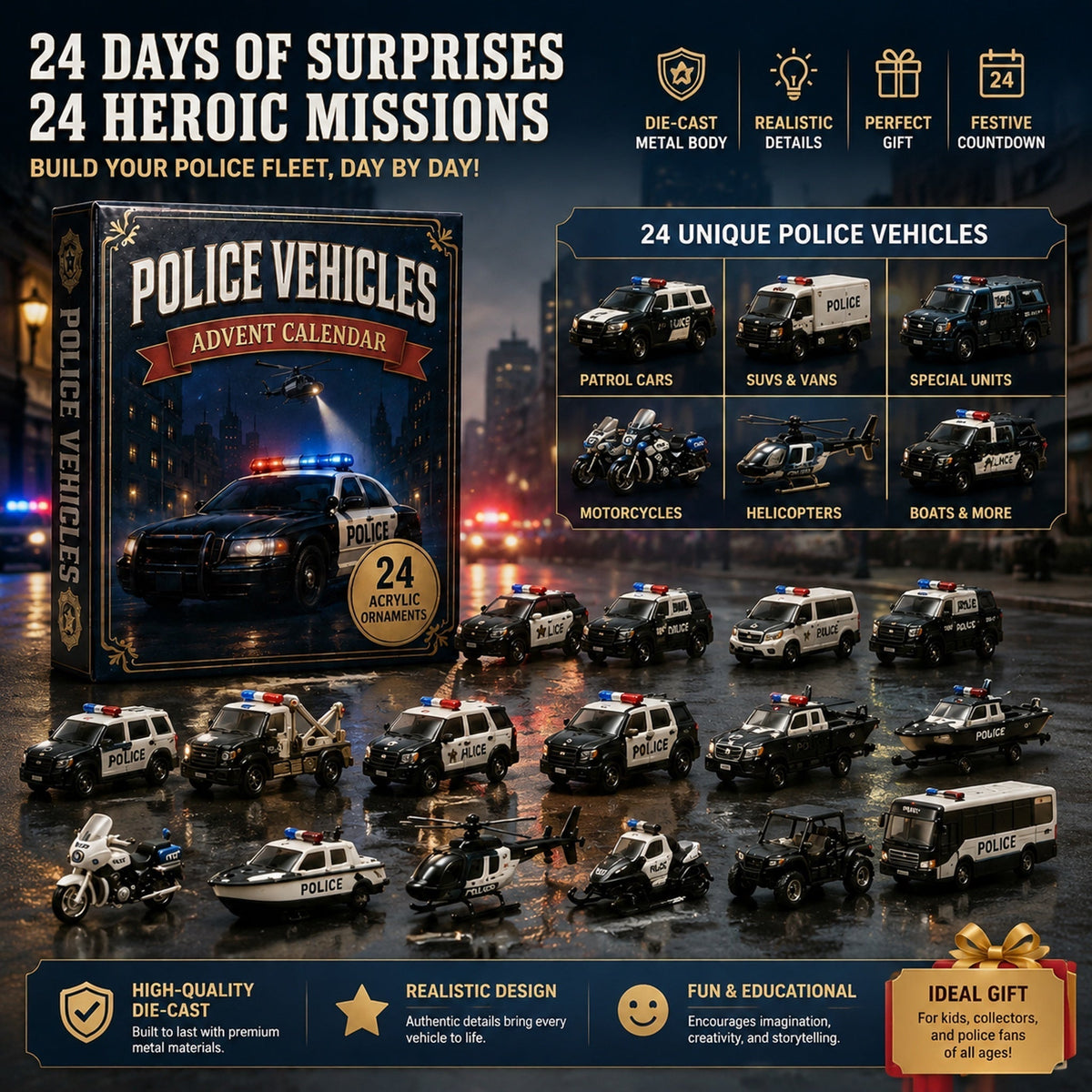 24 Days of Day of Police Vehicles - Advent Calendar 2026