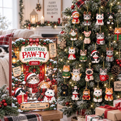 Cat Advent Calendar 2026, 24 Days Christmas Kitten Ornament Countdown Gift Box (2026)