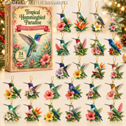 Tropical Paradise Advent Calendar 2026 - 24-Day Festive Countdown, Acrylic Charms Blind Box - Gift For Bird Lovers