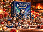 Husky Advent Calendar 2026, 24 2D Acrylic Dog Ornaments, Winter Wonderland Christmas Decor, Dog Lover Gift
