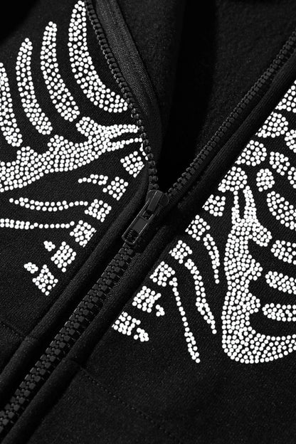 Skeleton Graphic Zip Hoodie
