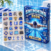 Personalized Swimming Advent Calendar: Custom Name 24 Day Swimmer Blind Box