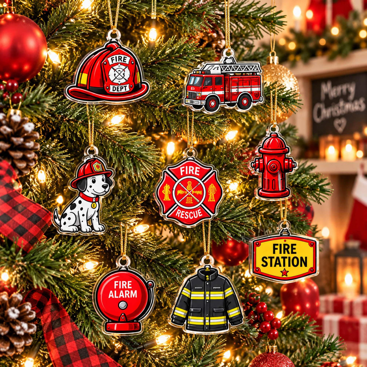 Personalized Firefighter Advent Calendar 2026, Custom Firefighter Blind Box, 24 Day Christmas Countdown with Firefighter Ornament Set