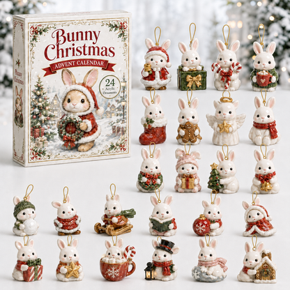 Bunny Christmas Advent Calendar 2026 - 24-Day Festive Countdown, Acrylic Charms Blind Box - Gift For Bunny Lovers