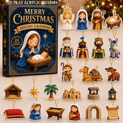 Holy Night Advent Calendar 2026 - 24-Day Festive Countdown, Acrylic Charms Blind Box - Gift For Religious Collectors