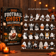 2026 Halloween Football Ghost Advent Calendar – 24-Day Spooky Sports Countdown with Acrylic Ghost Charms, Fun Football-Themed Collector Gift for Kids & Fans