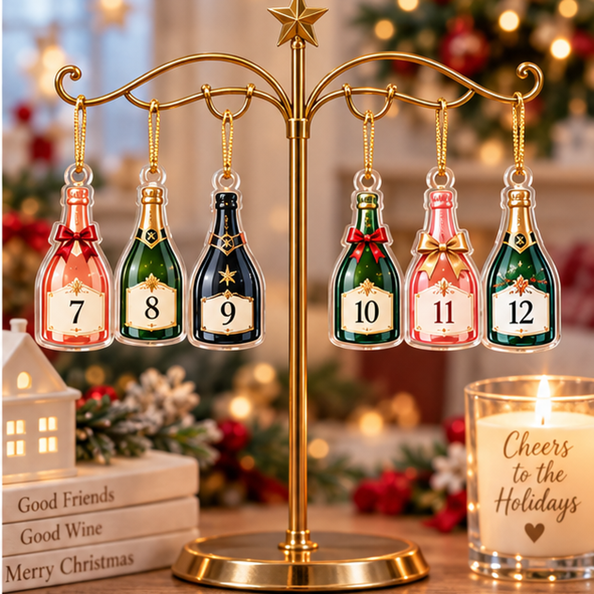 2026 Champagne Advent Calendar, 24 Days of Sparkling Surprises, Holiday Countdown Box, Luxury Wine Gift Set for Celebration
