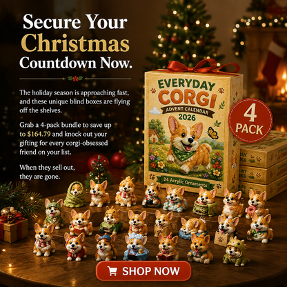 Everyday Corgi Advent Calendar 2026 - 24-Day Festive Countdown, Blind Box - Gift For Corgi Lovers
