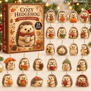 Cozy Hedgehog Advent Calendar 2026 - 24-Day Festive Countdown, Acrylic Charms Blind Box - Gift For Hedgehog Lovers