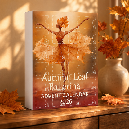 Autumn Leaf Ballerina Advent Calendar 2025, 24PCS Fall Fairy Acrylic Ornaments, Whimsical Autumn Dancer Countdown Calendar, Christmas Gift