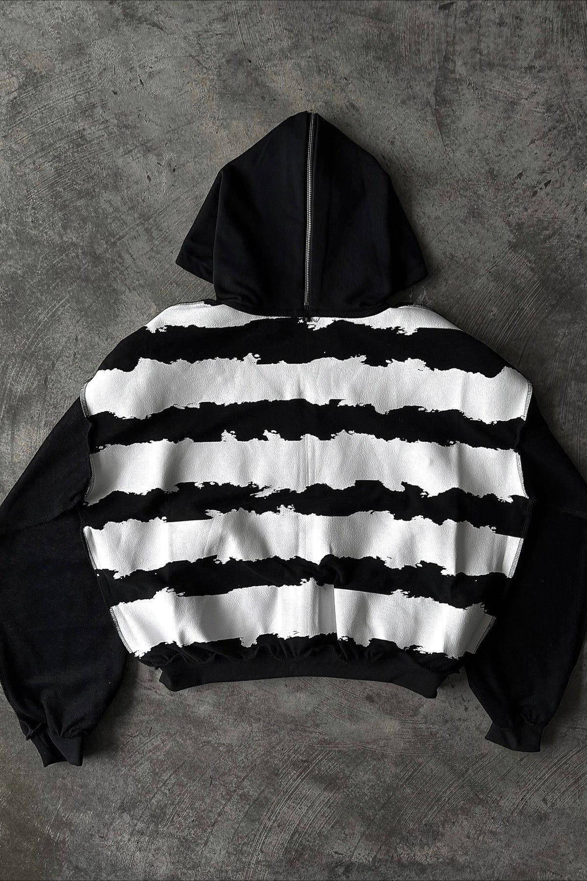 Monochrome Graphic Zip Hoodie