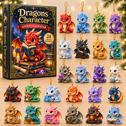 Dragon Character Advent Calendar 2026 - 24-Day Festive Countdown, Acrylic Charms Blind Box - Gift For Dragon Lovers