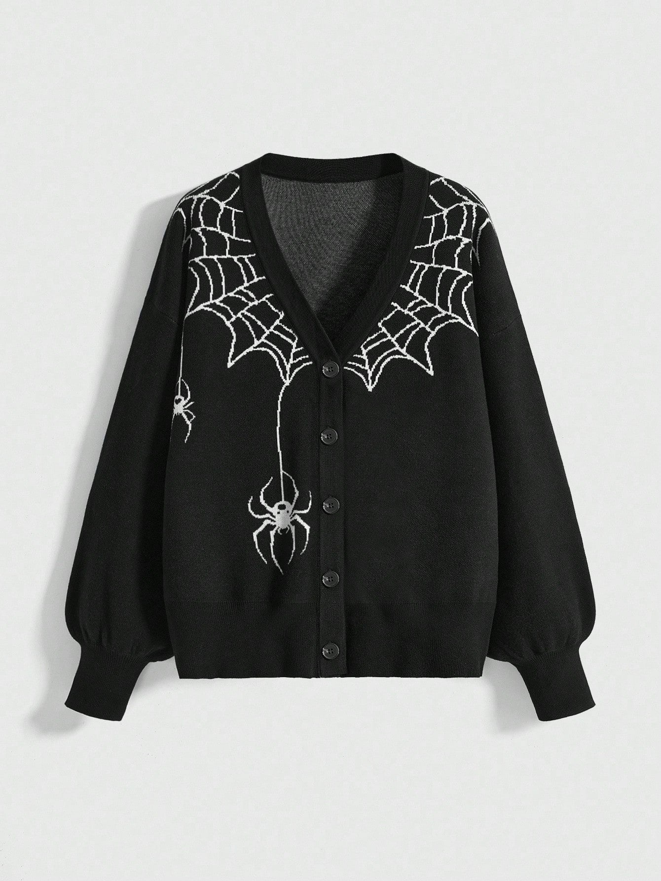 Women Gothic Spider Web Knit Cardigan