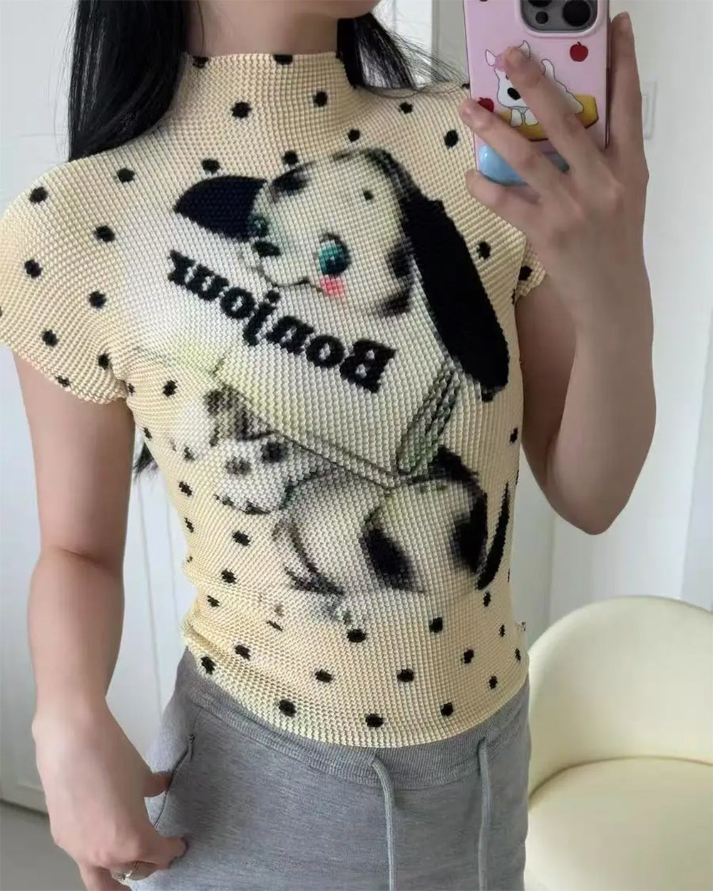 Bonjour Polka Dot Baby Tee