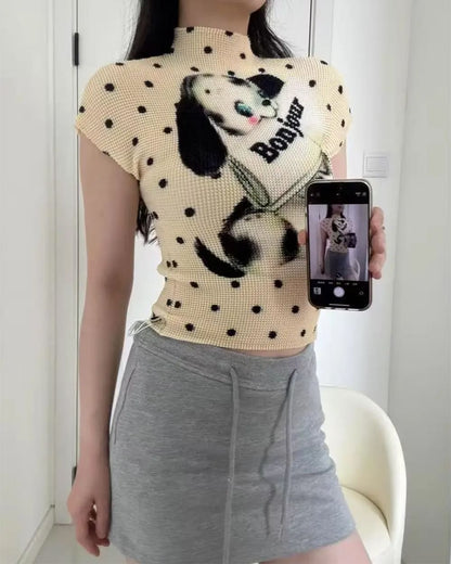 Bonjour Polka Dot Baby Tee
