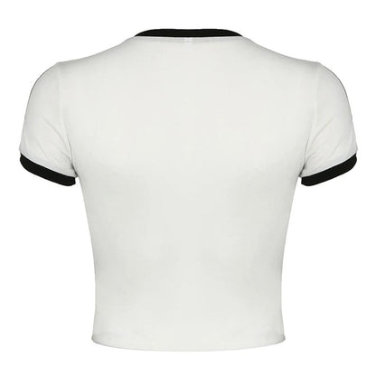 Bow Embroidery Y2K Crop Top