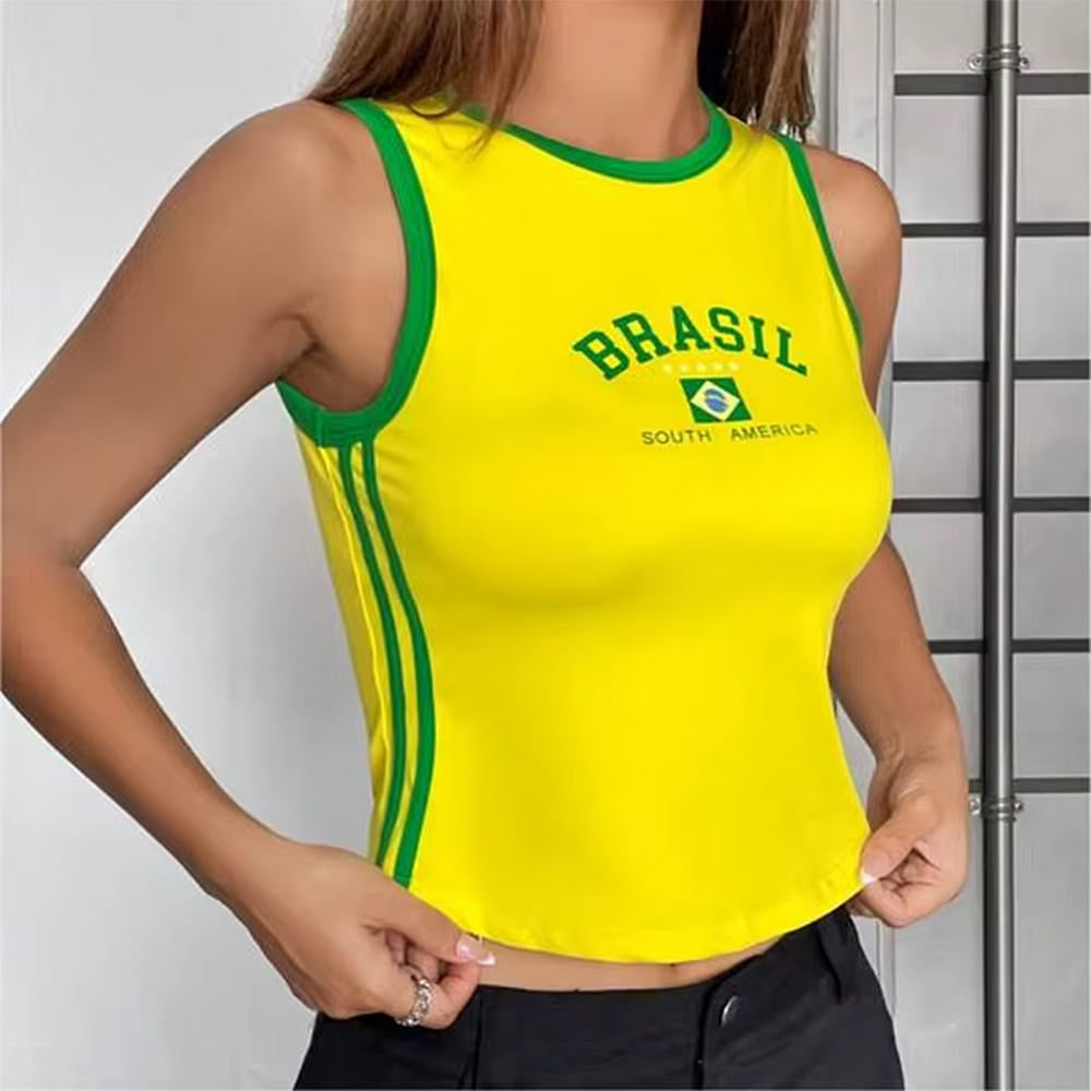 Brazil Sleeveless Crop Top
