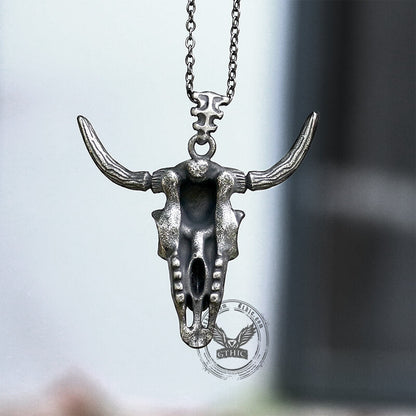 Bull Skull Head Stainless Steel Pendant