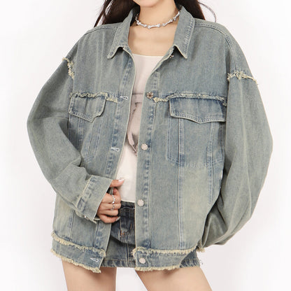 Butterfly Patch Y2K Denim Jacket