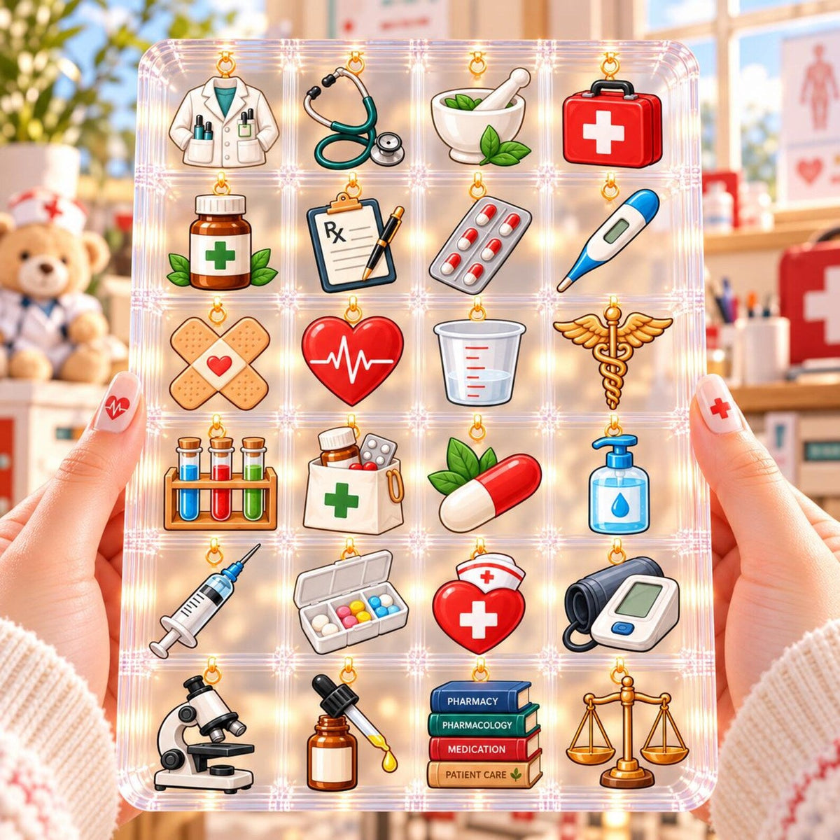 Pharmacist Advent Calendar 2026, Medical Christmas Countdown, 24 Healthcare Charms (Blind Box)