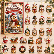 Festive Christmas Owl Advent Calendar 2026 - 24-Day Festive Countdown, Acrylic Charms Blind Box - Gift For Owl Lovers