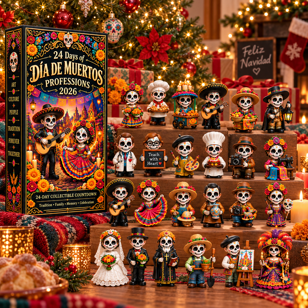24 Days of Día de Muertos Professions 2026 – 24-Day Collectible Countdown Calendar with 24 Unique Profession Miniatures