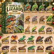 World Of Lizards Advent Calendar 2026 - 24-Day Festive Countdown, Acrylic Charms Blind Box - Gift For Lizard Lovers