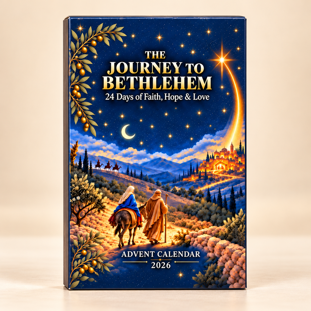Christian Nativity Advent Calendar 2026, 24 Days Christmas Countdown Calendar, Jesus Birth Story Decor, Faith Christmas Ornament Gift