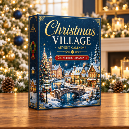 Christmas Village Houses Advent Calendar 2026 - 24-Day Festive Countdown, Acrylic Charms Blind Box - Gift For Family & Friends