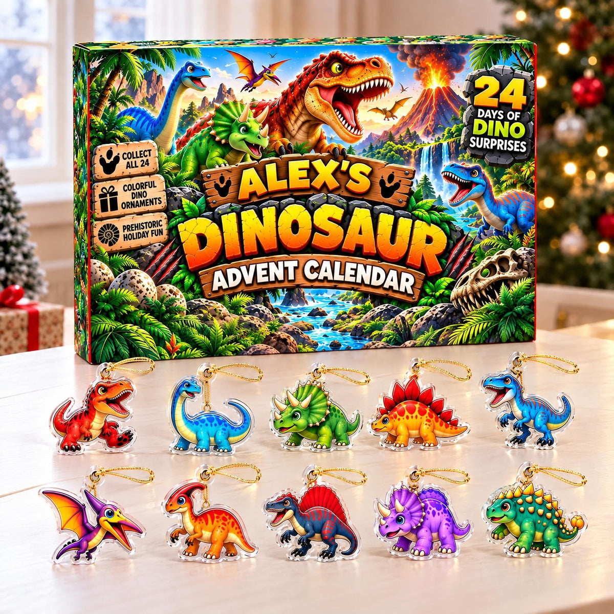 24 Days of Dino-Mite Christmas - Personalized Christmas Advent Calendar