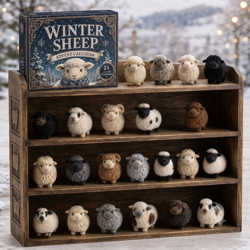Winter Sheep Advent Calendar 2026 - 24-Day Festive Countdown, Acrylic Charms Blind Box - Gift For Farm Lovers
