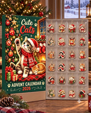 Cute Cat Christmas Advent Calendar 2026, 24 Days Holiday Countdown with Hanging Kitten Ornaments, Xmas Gift for Cat Lover
