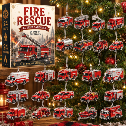 2026 Fire & Rescue Advent Calendar – 24-Day Fire Truck & Rescue Vehicle Countdown, Action-Packed Firefighter Christmas Gift and Holiday Surprise for Kids