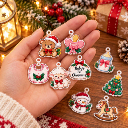 Personalized Baby Photo First Christmas Advent Calendar 2026,Custom Baby Name Blind Box, 24 Day Baby 1st Christmas Countdown Ornament Set