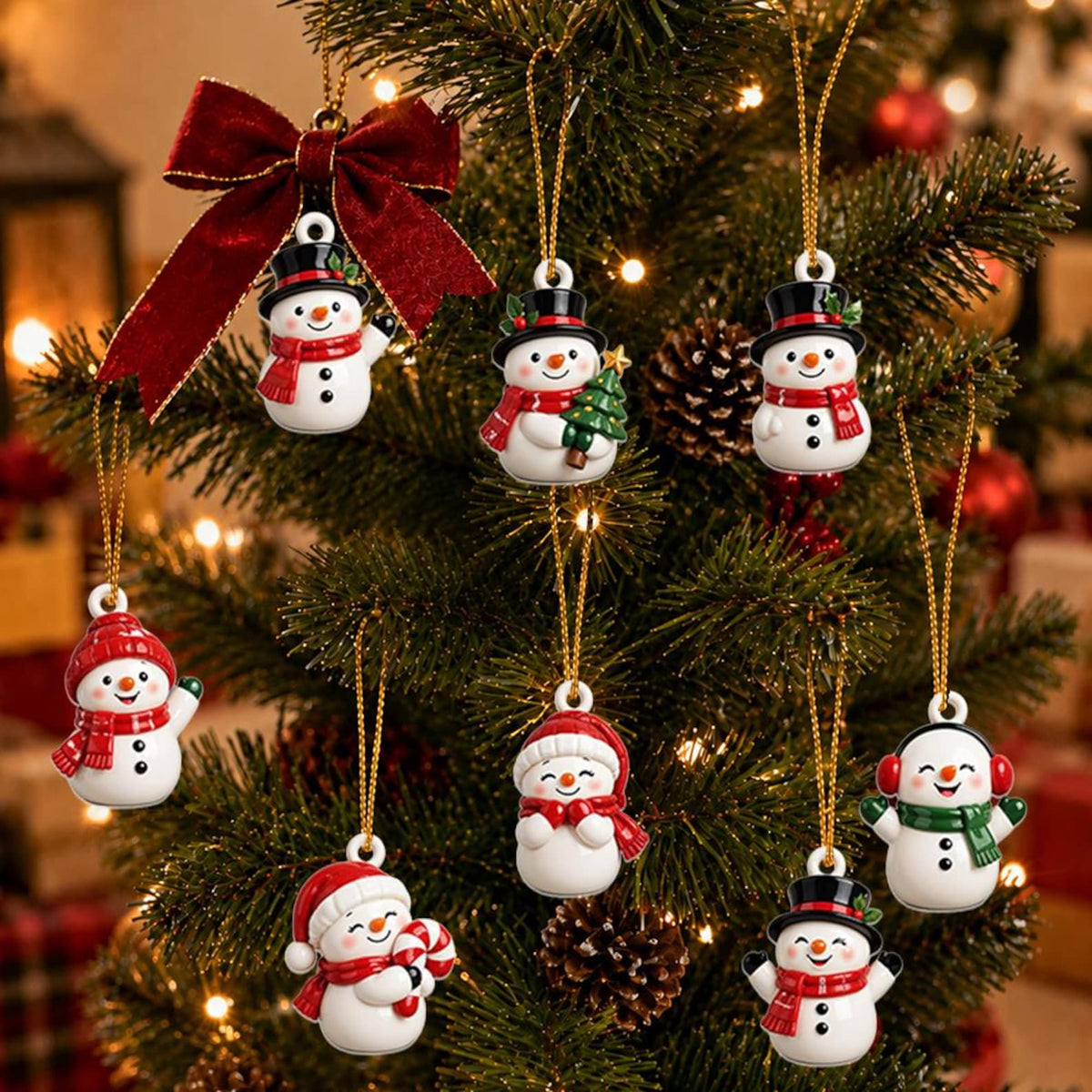 Personalized Christmas Advent Calendar 2026, 24 Snowman Acrylic Charms Countdown Box Gift