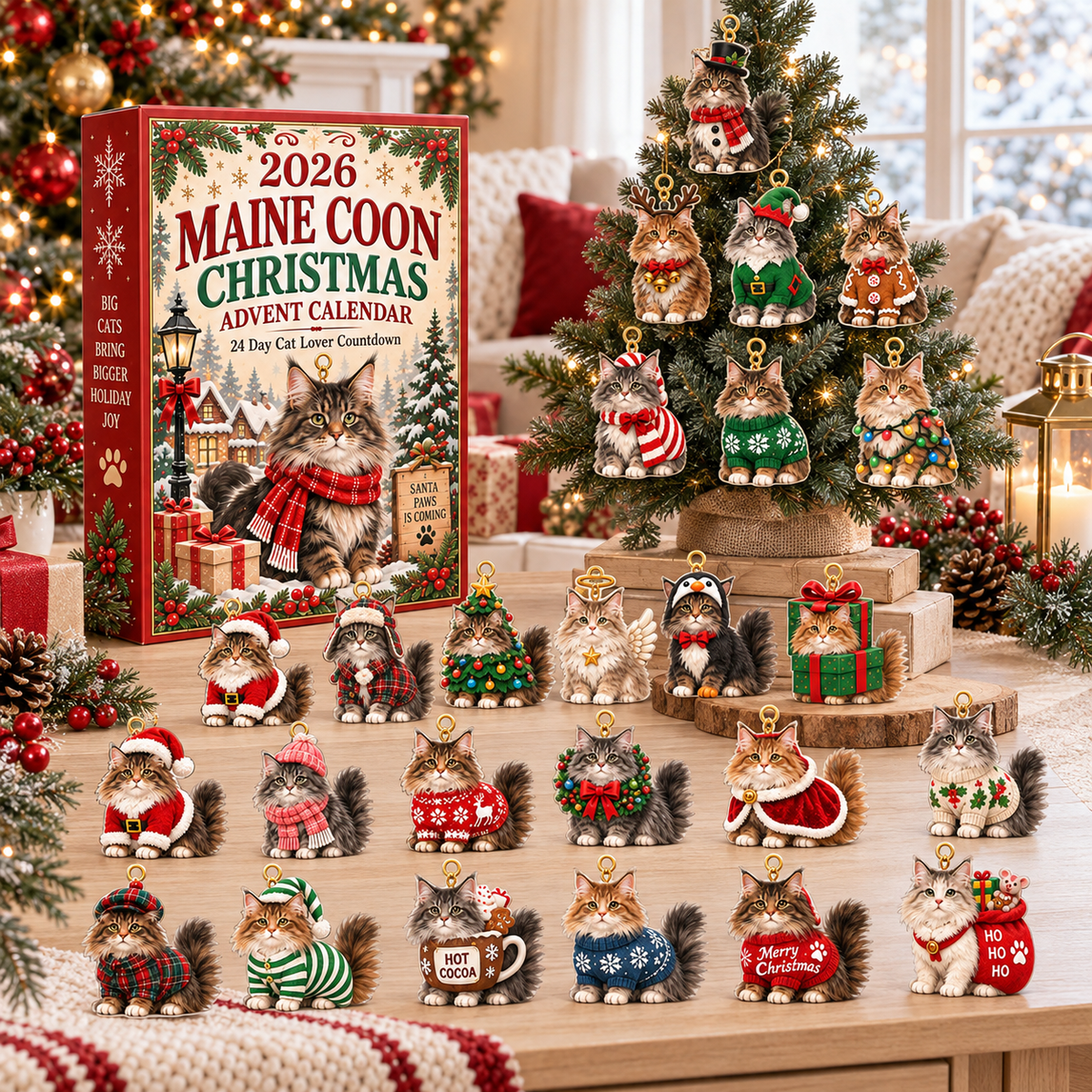 24 Days Pet Lover Advent Calendar 2026, Dog and Cat Christmas Charm Set, Puppy Kitty Blind Box Countdown, Pet Owner Gift