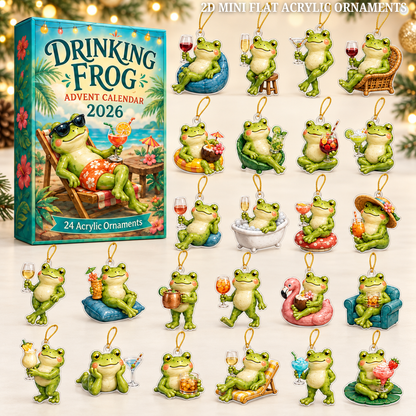 Drinking Frog Advent Calendar 2026 - 24-Day Festive Countdown, Acrylic Charms Blind Box - Gift For Frog Lovers