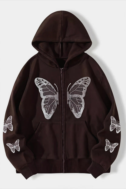 Butterfly Graphic Zip Hoodie